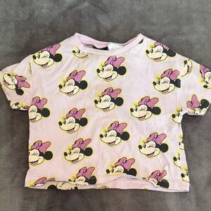 Zara Pink Minnie Mouse Short Sleeve Tee
